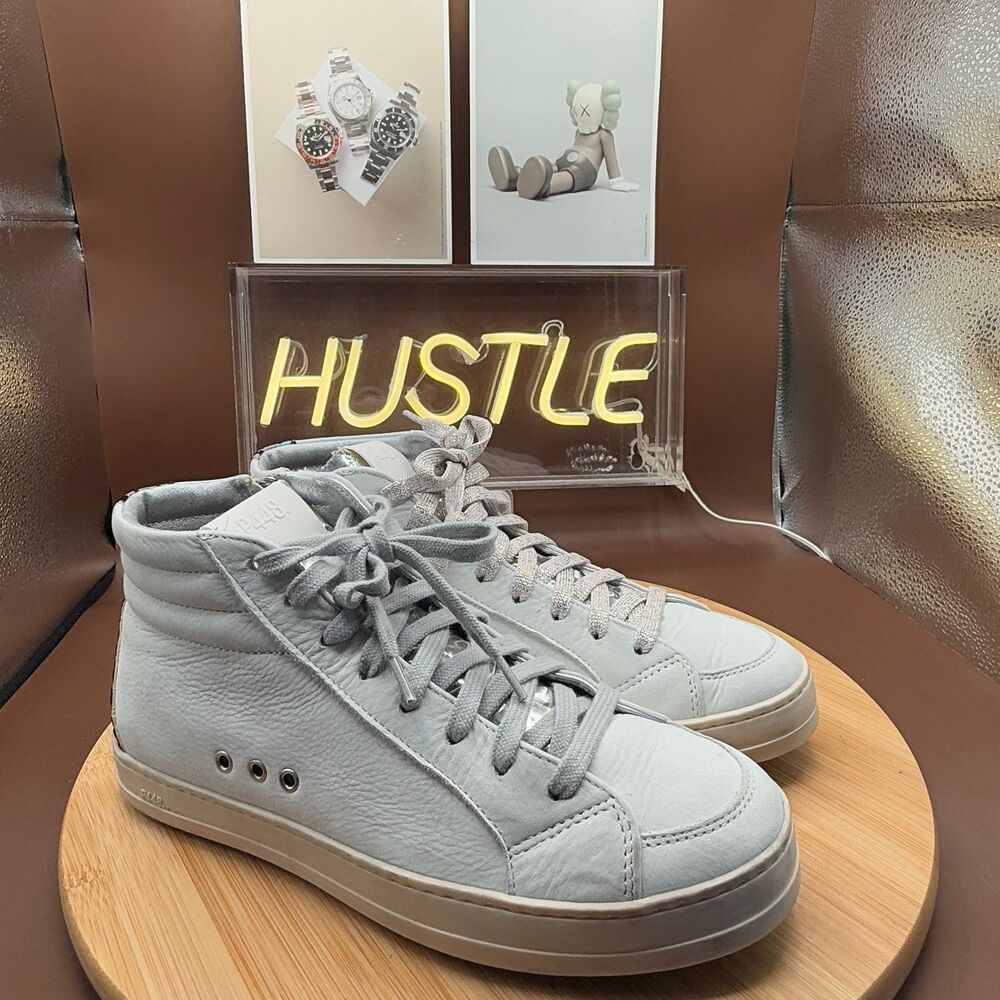 P448 Leather Leopard Print Sneaker Size 7 Women